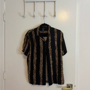 Forever 21 Black and Brown Striped Men's Shirt